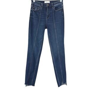 VERVET High-Rise Front-Seam Split-Hem Skinny Jeans Dark Wash Womens Size 28 *EUC